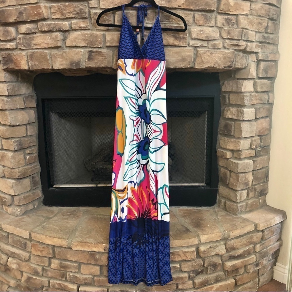 Claudia Richard multicolored maxi dress. Size 8